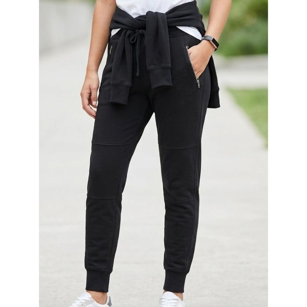 Slim Tapered H&M Divided Black Cotton Zip Pocket Jogger Sweatpants Size S Small